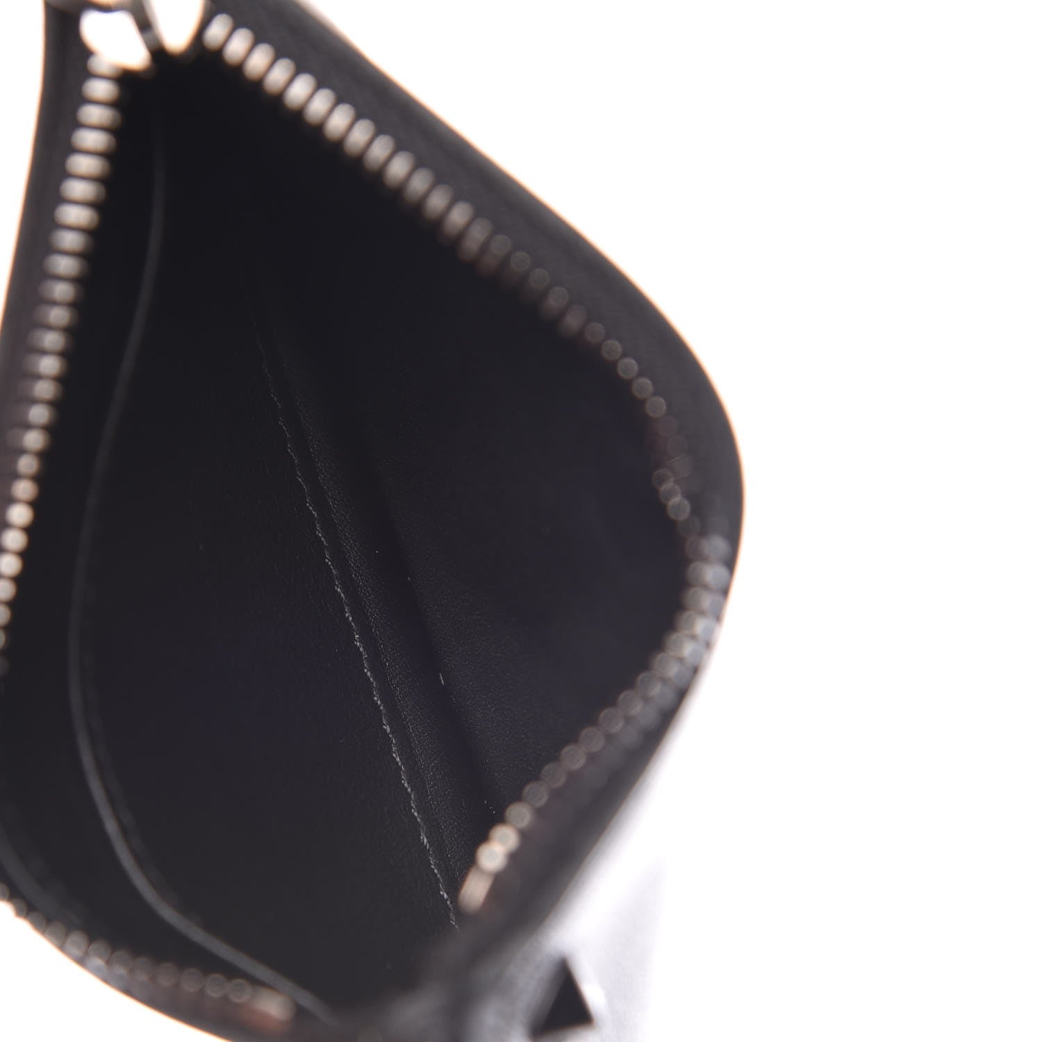 Valentino Garavani Vitello Rockstud Key Coin Case Card Holder Black 5 of 9