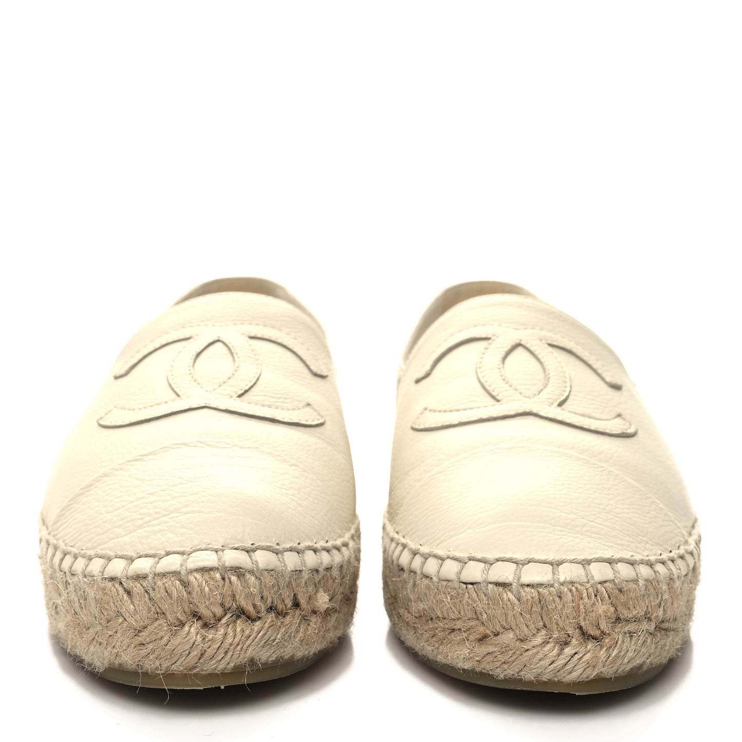 Lambskin CC Espadrilles 37 White