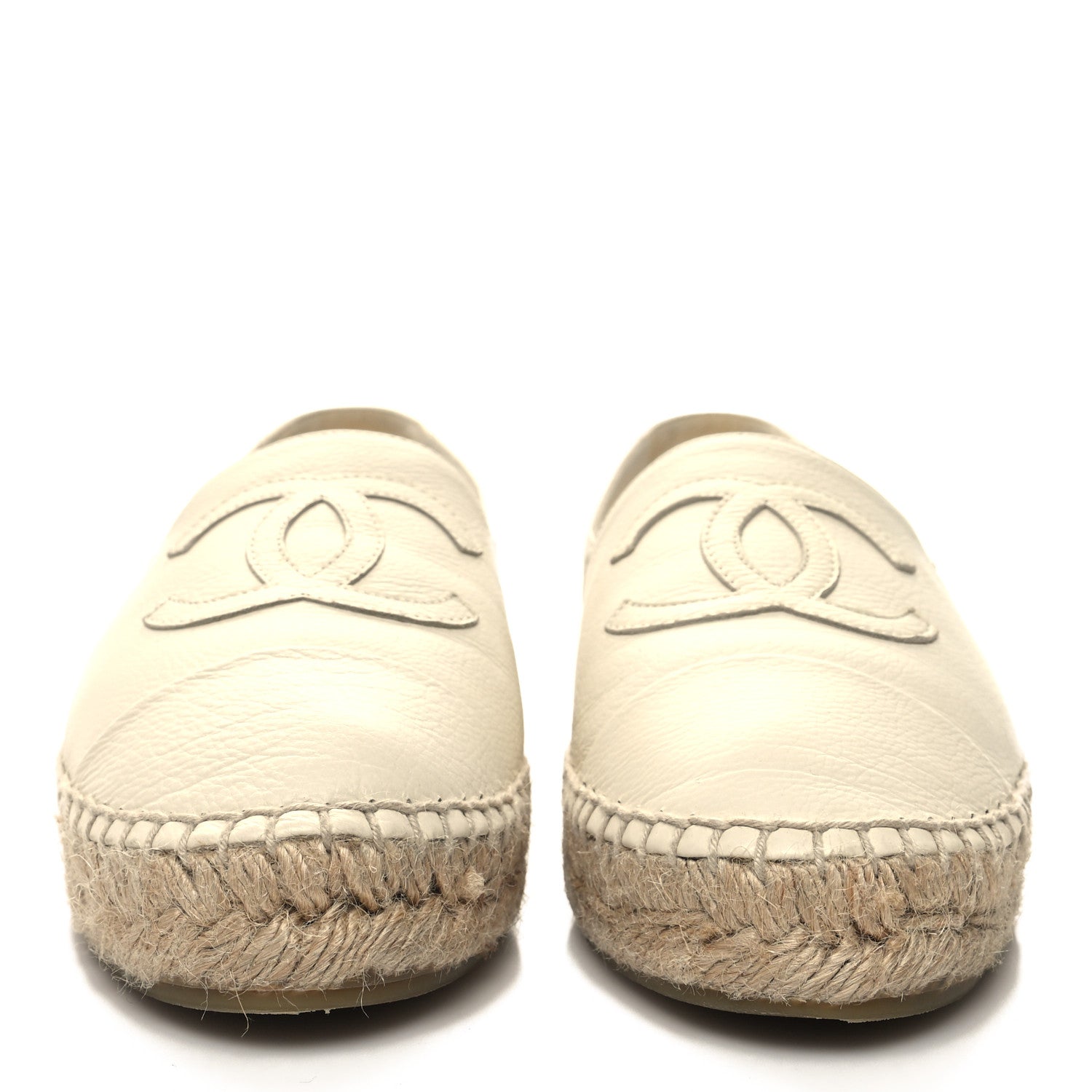 Chanel Lambskin CC Espadrilles 37 White 2 of 9