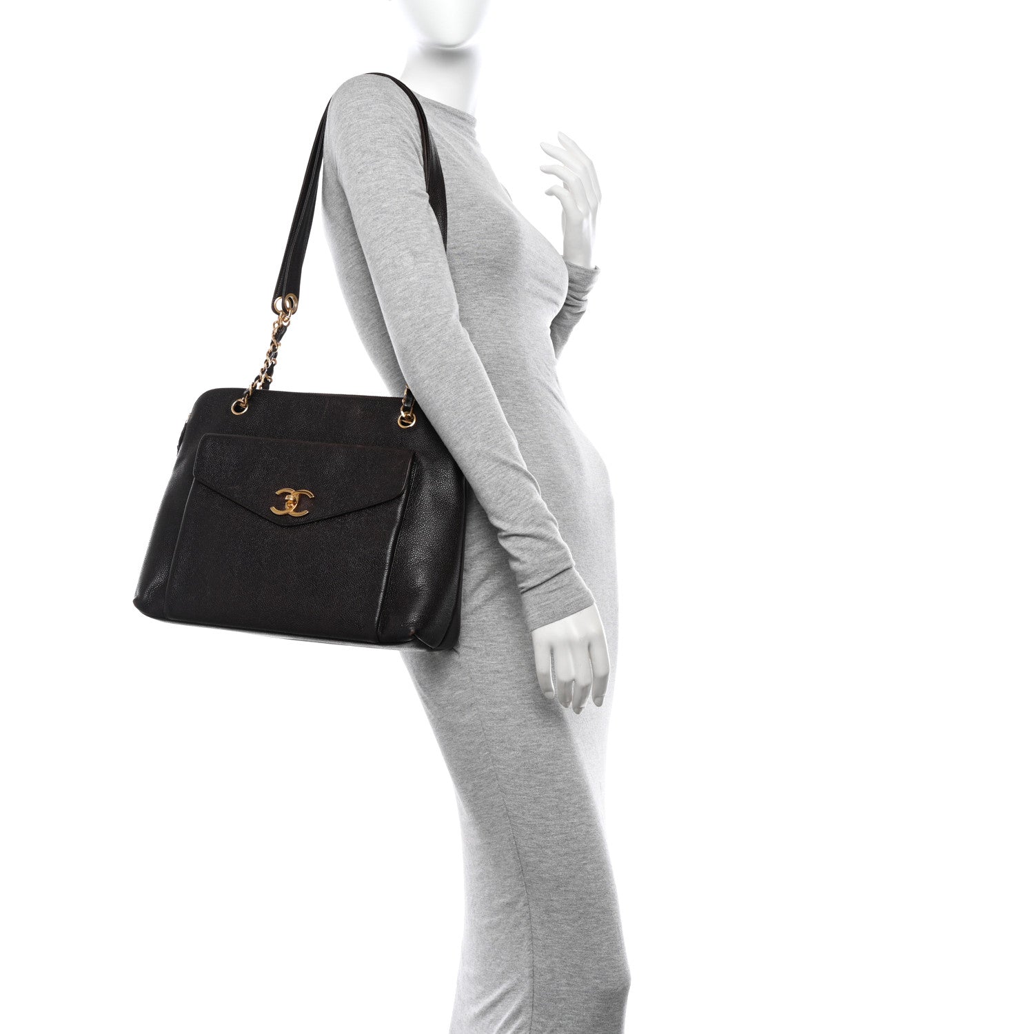 Chanel Caviar CC Shopper Tote Brown 2 of 19