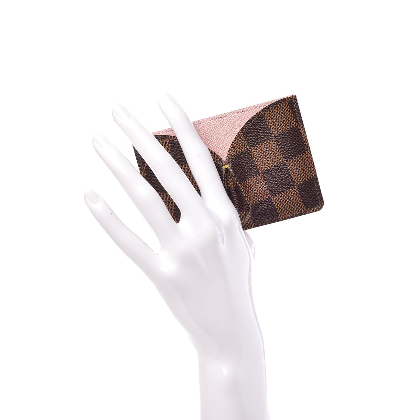 Damier Ebene Caissa Card Holder Rose Ballerine