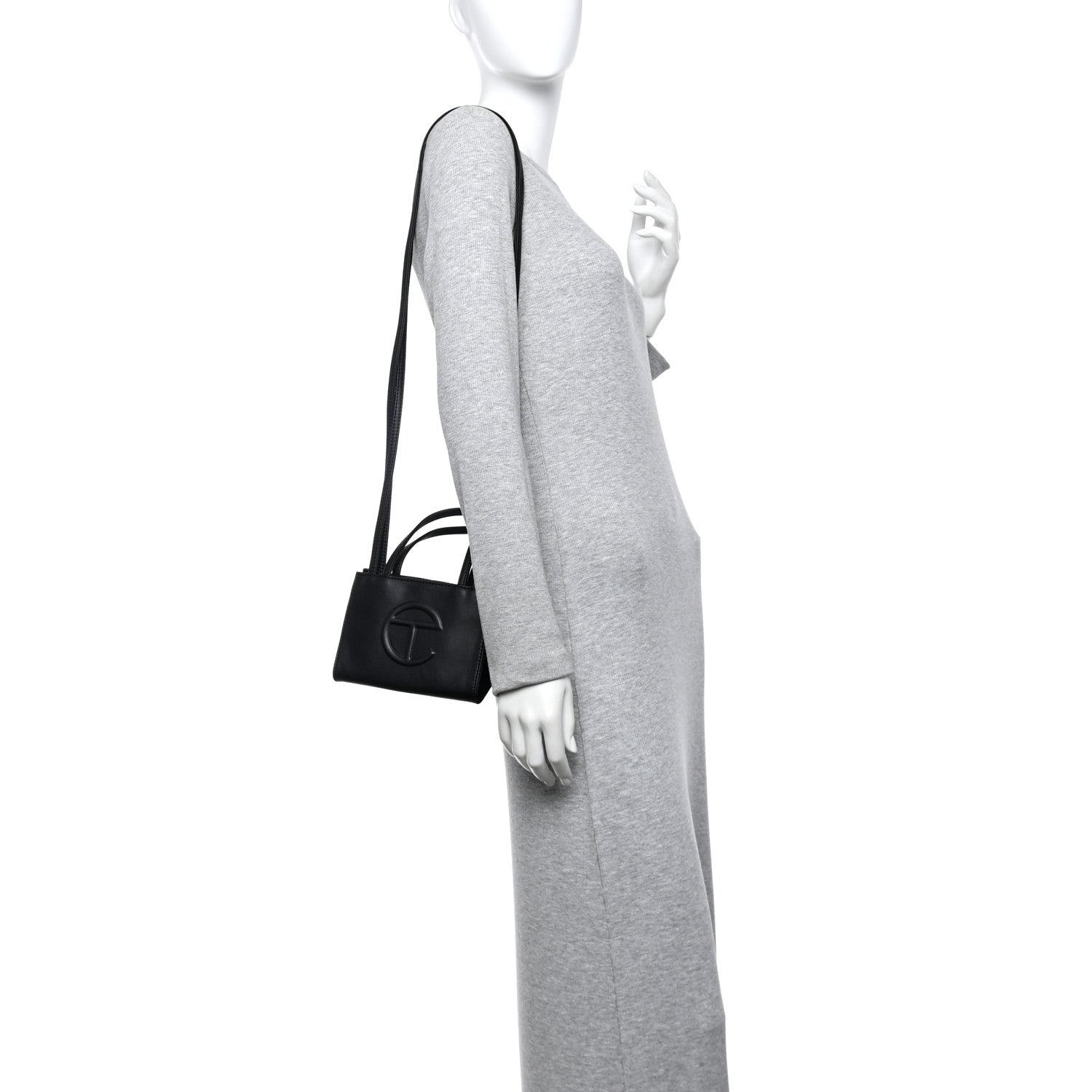 Telfar Vegan Leather Small Shopping Bag Black 1791757 – FASHIONPHILE