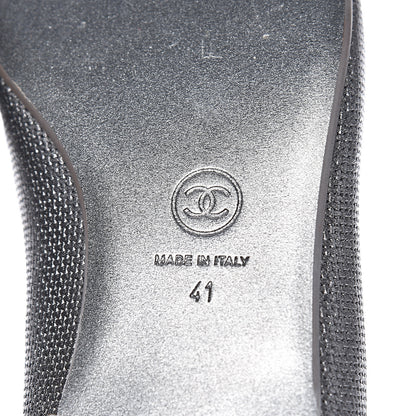 Chanel Metallic Calfskin Grosgrain CC Mocassin Loafers 41 Argent Fonce 6 of 8