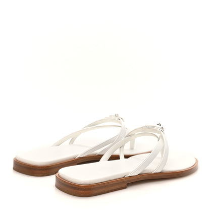 Hermes Calfskin Miss Sandals 36 White 5 of 9