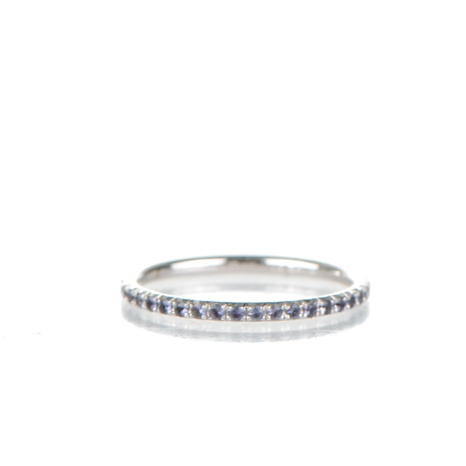 Tiffany 18K White Gold Iolite Metro Ring 5 3 of 5