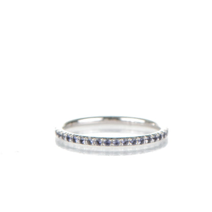 Tiffany 18K White Gold Iolite Metro Ring 5 3 of 5