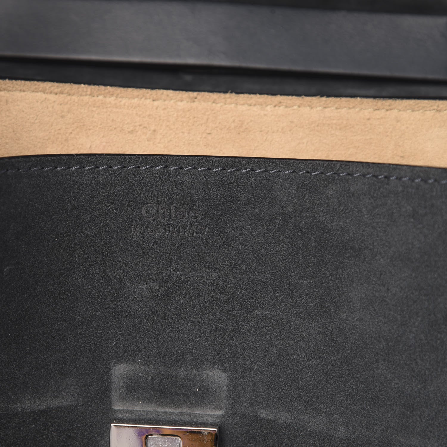 Chloe Suede Smooth Calfskin Drew Shoulder Bag Silver Blue 6 of 16