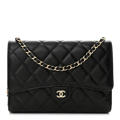 Chanel Caviar Quilted Compact Wallet On Chain WOC Black 1 of 12