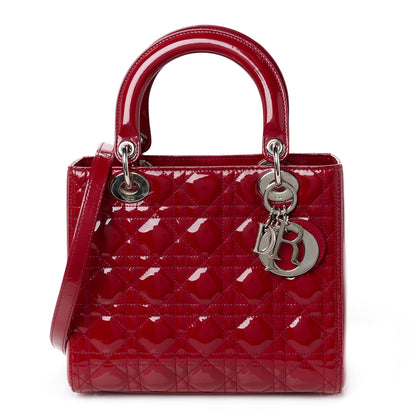 Christian Dior Patent Cannage Medium Lady Dior Red 1 of 10