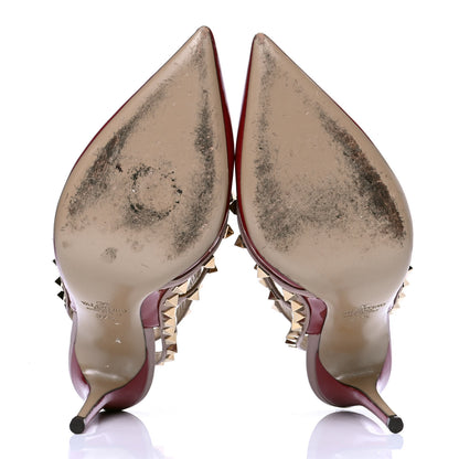 Valentino Garavani Patent Rockstud Ankle Strap 100mm Pumps 37.5 Rosso Valentino Poudre 4 of 6
