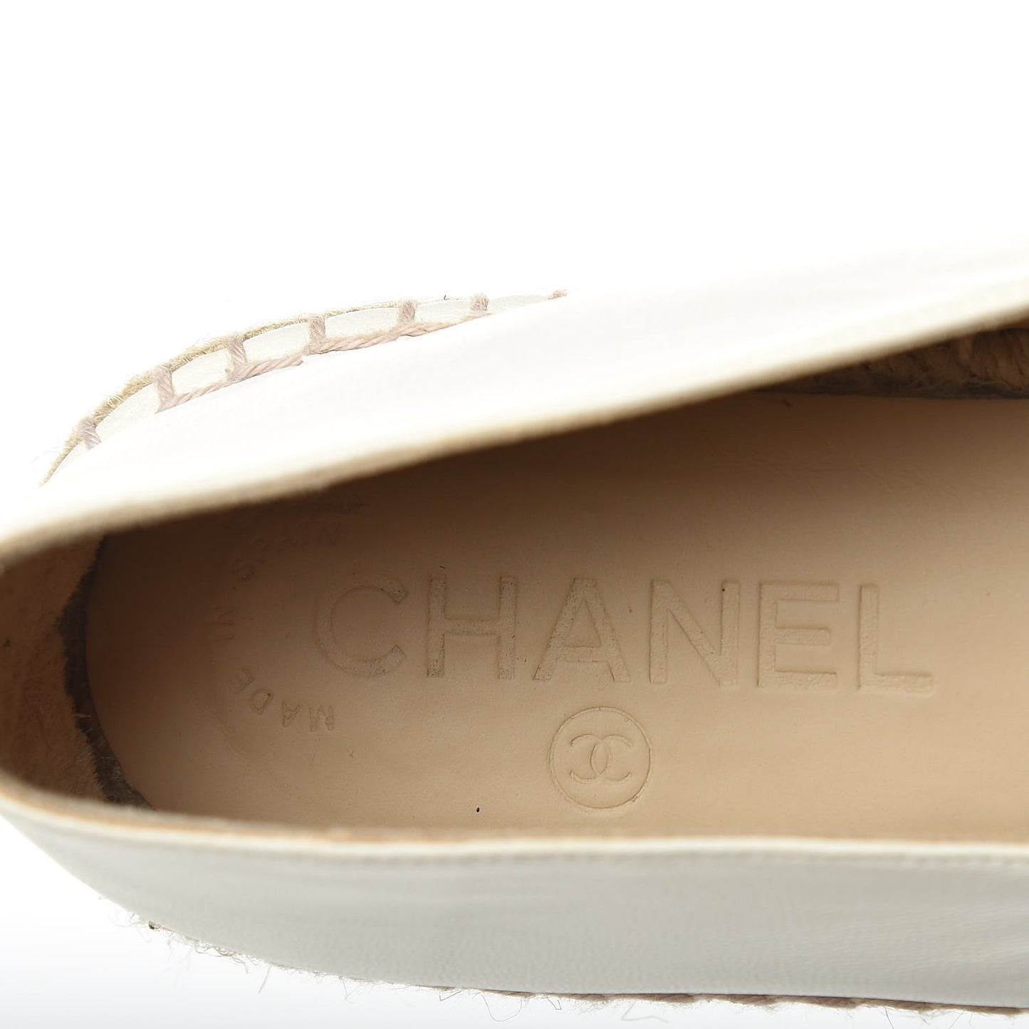 Lambskin CC Espadrilles 37 White Black