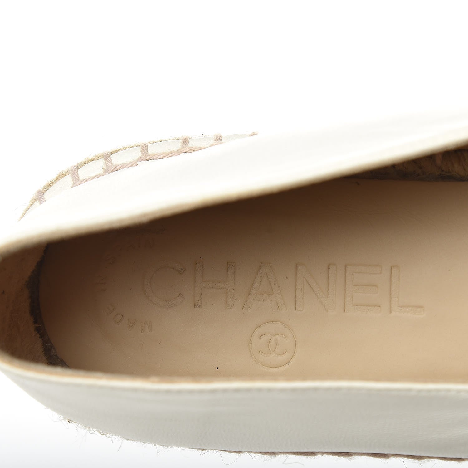 Chanel Lambskin CC Espadrilles 37 White Black 6 of 9