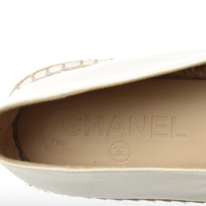 Chanel Lambskin CC Espadrilles 37 White Black 6 of 9