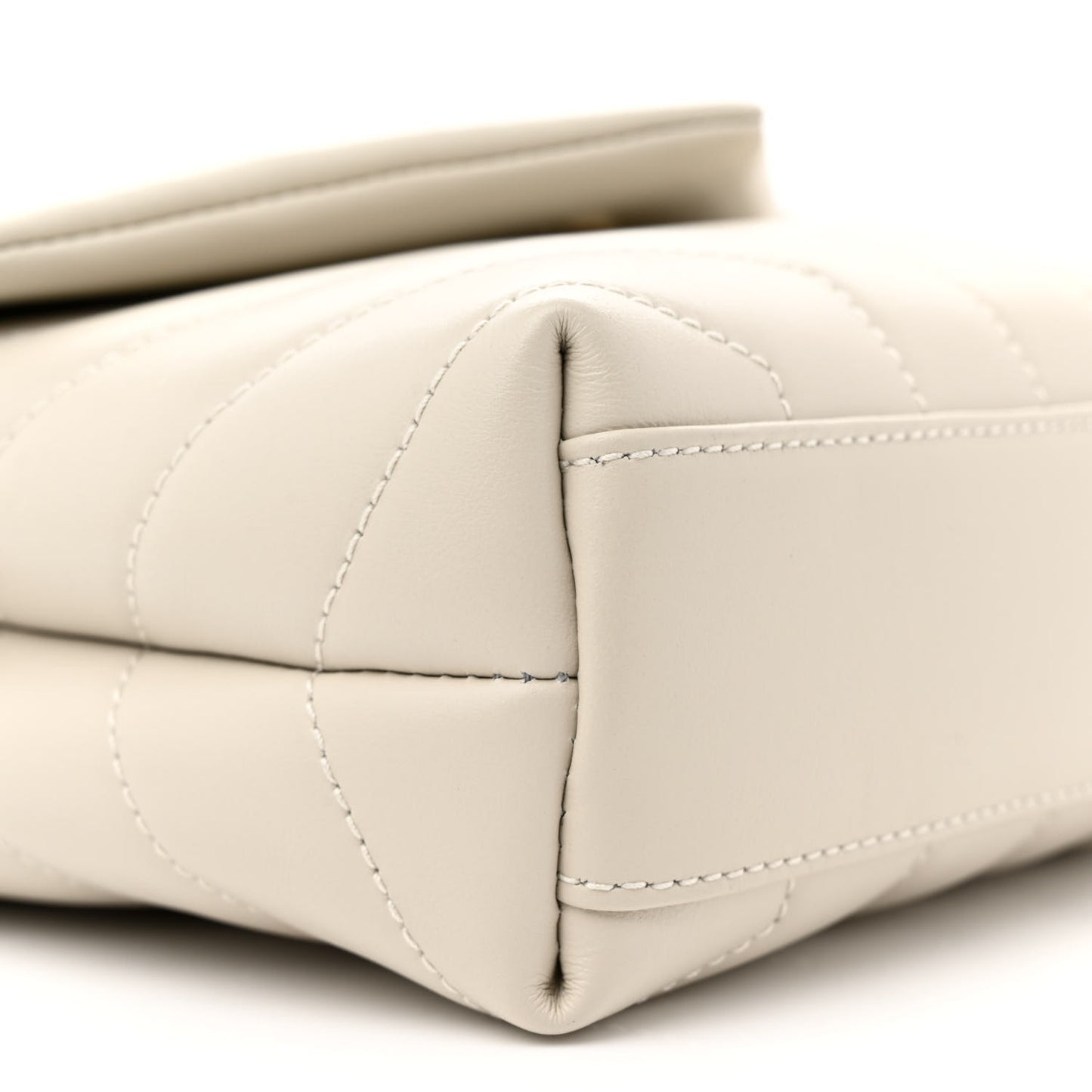 Calfskin Y Quilted Monogram Toy Loulou Crossbody Bag Blanc Vintage