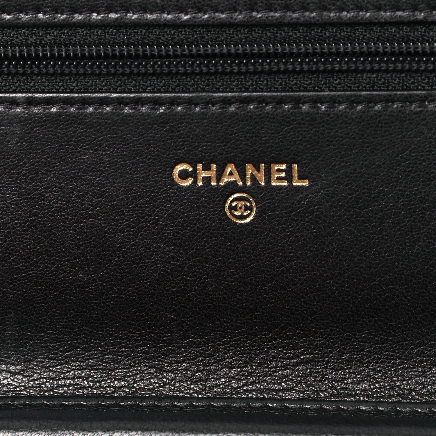 Chanel Goatskin Diagonal Quilted Wallet On Chain WOC Black 5 of 8