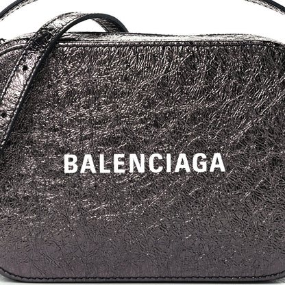 Balenciaga Metallic Textured Calfskin XS Everyday Camera Bag with Handle Black 8 of 10