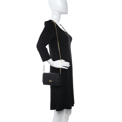 Christian Dior Supple Calfskin Caro Pouch with Chain Black 2 of 8