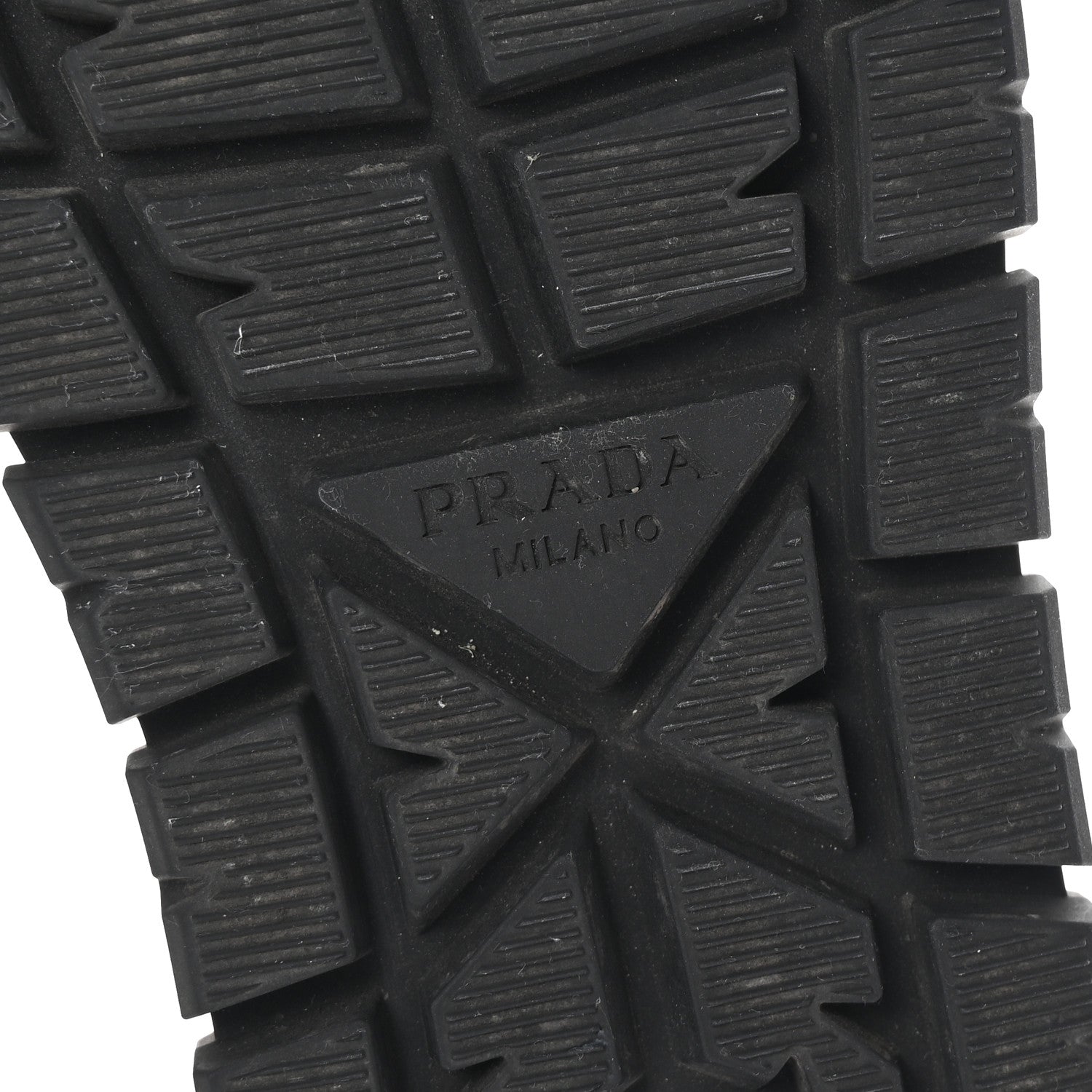 Prada Calfskin Shearling Metal Triangle Logo Sneakers 35.5 Black 8 of 10