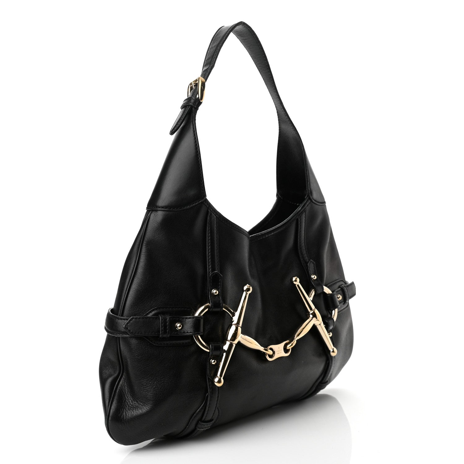 Gucci Calfskin Horsebit 85th Anniversary Hobo Black 2 of 12
