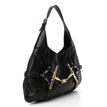 Gucci Calfskin Horsebit 85th Anniversary Hobo Black 2 of 12