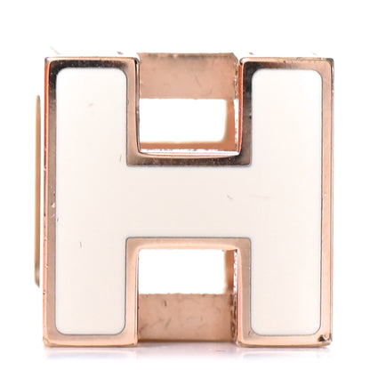Hermes Rose Gold Lacquered Cage d'H Pendant White 1 of 4