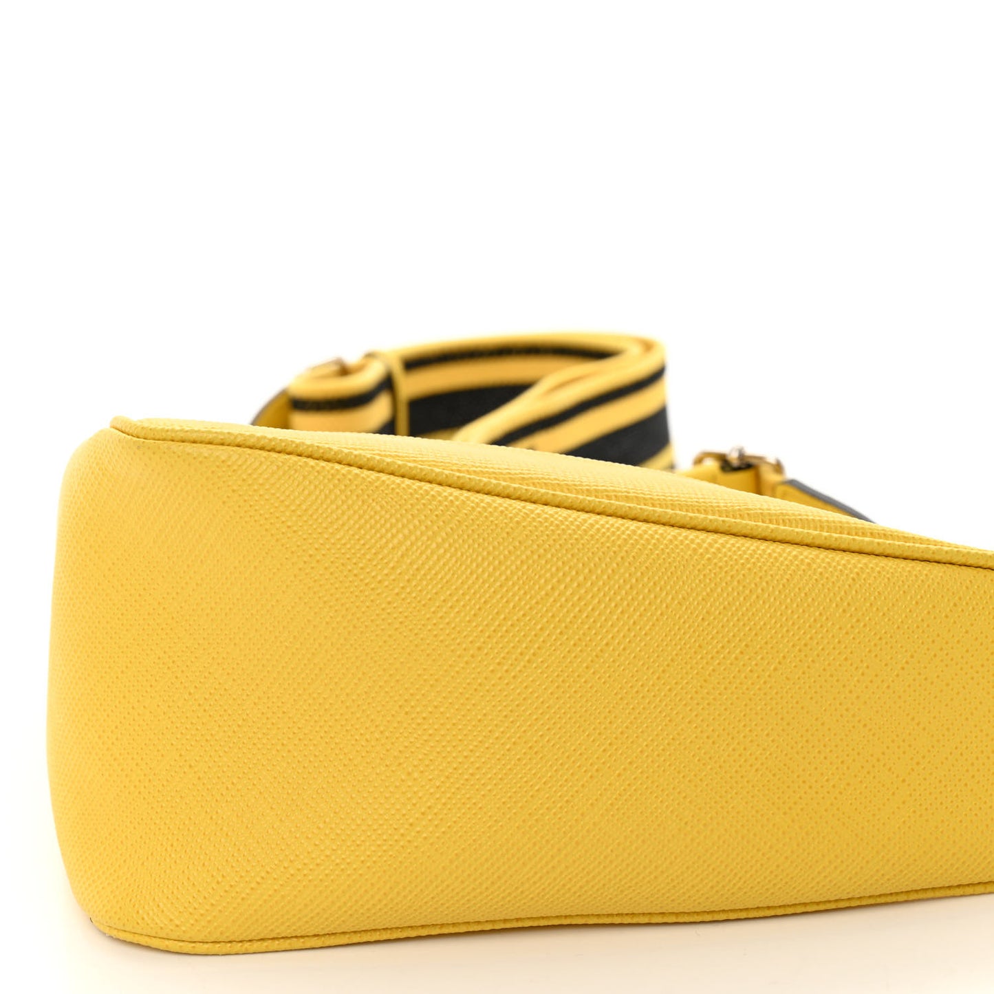 Saffiano Cuir Logo Embossed Triangle Shoulder Bag Sole