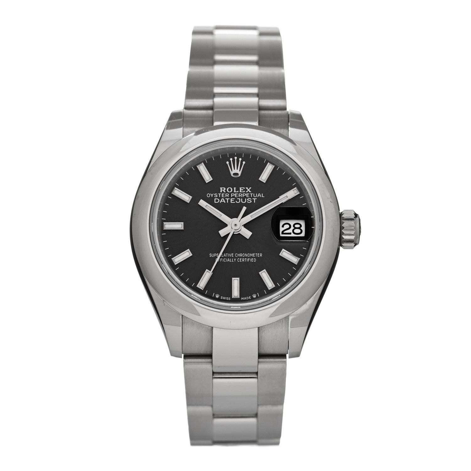 Rolex Stainless Steel 28mm Oyster Perpetual Datejust Watch Dark Grey 279160 1 of 5