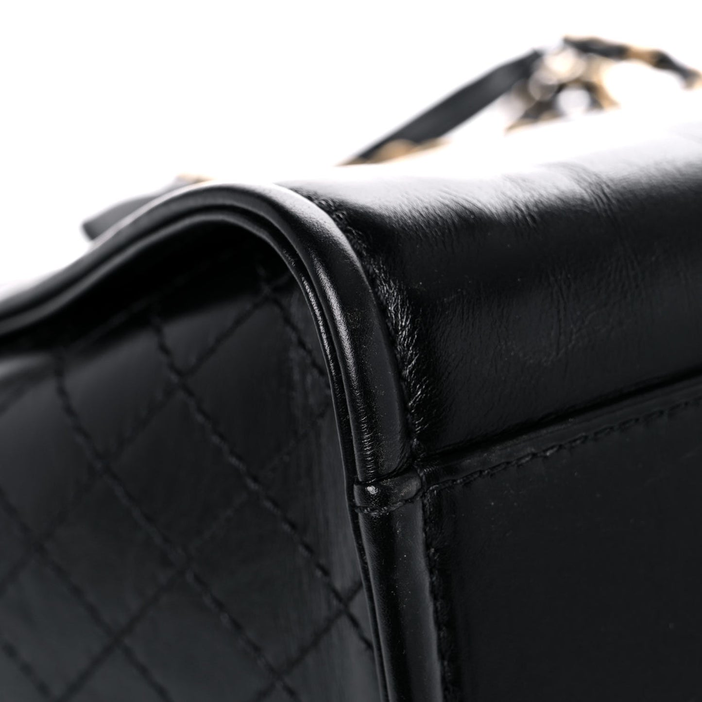 Aged Calfskin Medium Charms Deauville Tote Black