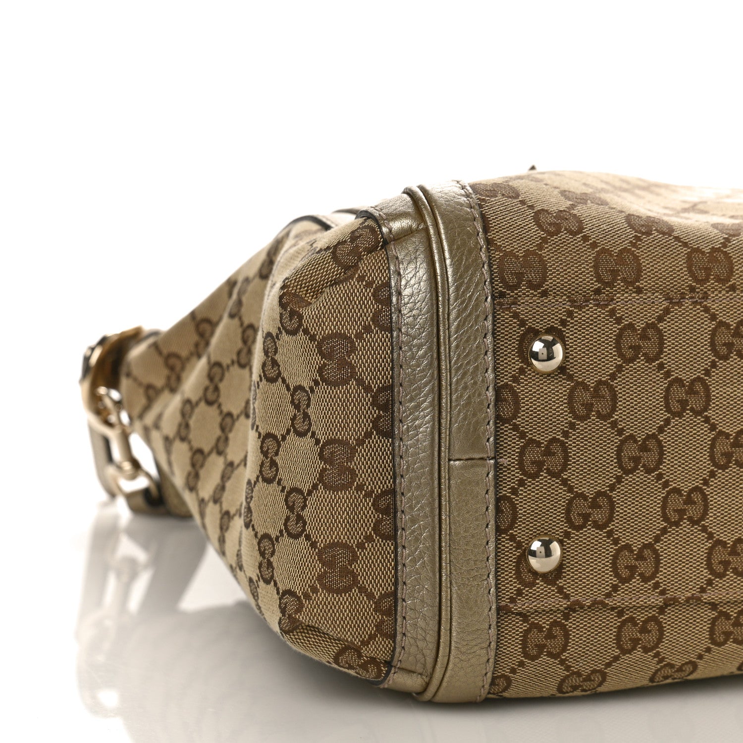 Gucci I Monogram Cellarius Calfskin Large Bella Top Handle Bag Gold 8 of 9