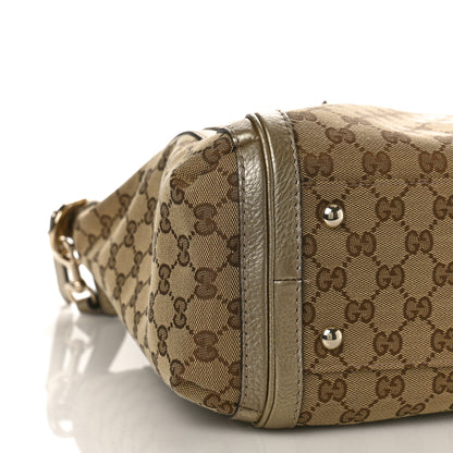 Gucci I Monogram Cellarius Calfskin Large Bella Top Handle Bag Gold 8 of 9