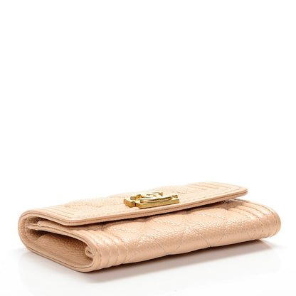 Chanel Caviar Quilted Boy Card Holder Wallet Beige Clair 4 of 8