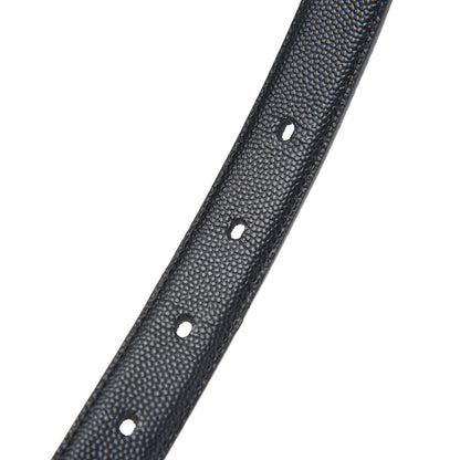 Saint Laurent Grain De Poudre Monogram Passant Buckle Belt 85 Black 4 of 5