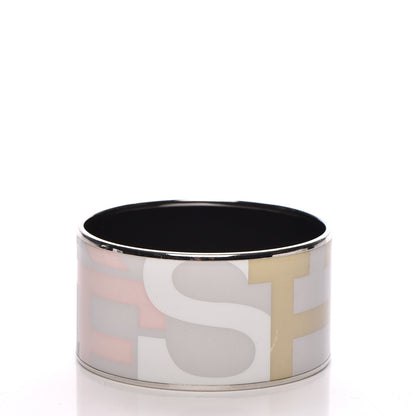 Hermes Enamel Printed Extra Wide Capitales Bracelet 70 4 of 7