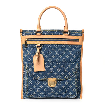 Louis Vuitton Monogram Denim Sac Plat Blue 1 of 11