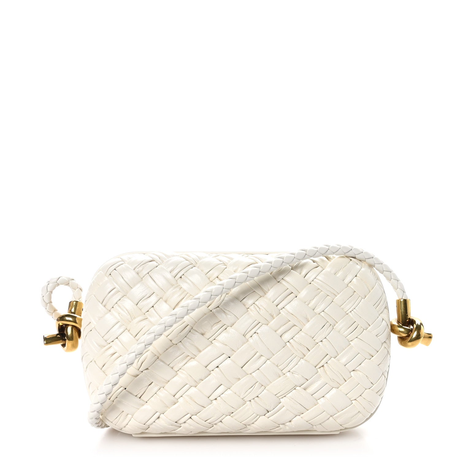 Bottega Veneta Calfskin Intrecciato Knot On Strap Bone 1 of 9