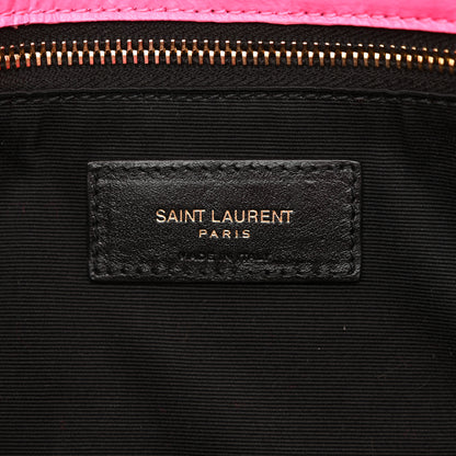 Saint Laurent Crinkled Calfskin Matelasse Monogram Medium Niki Chain Satchel Rose Glow 7 of 11