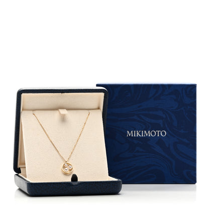 Mikimoto 18K Yellow Gold Akoya Cultured Pearl Open Circle Triple Pendant Necklace 5 of 5