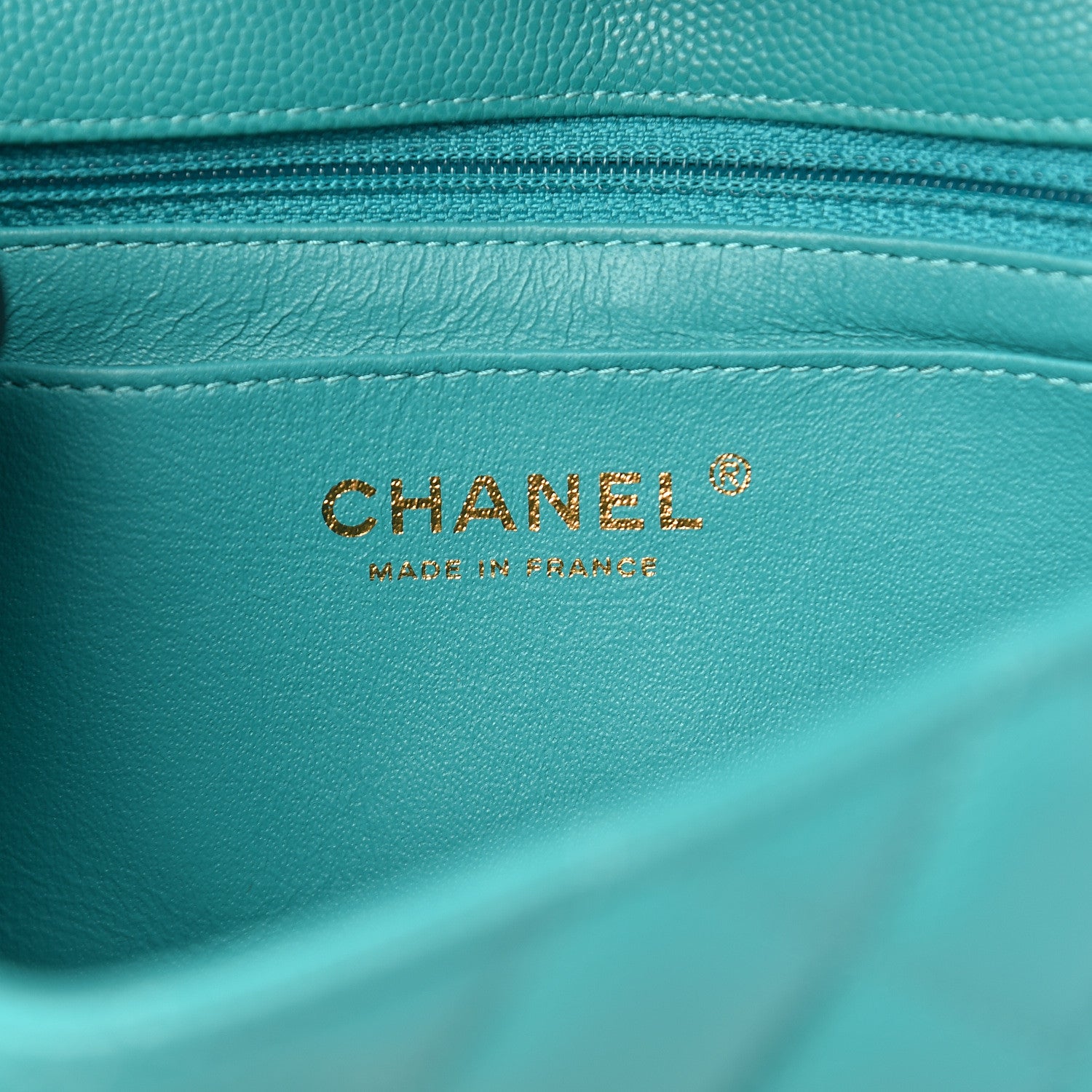 Chanel Caviar Quilted Mini Rectangular Flap Turquoise 6 of 13