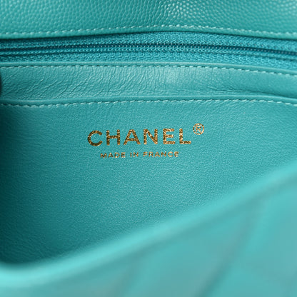 Chanel Caviar Quilted Mini Rectangular Flap Turquoise 6 of 13