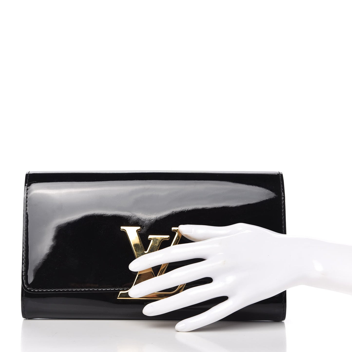 Patent Louise Clutch Black