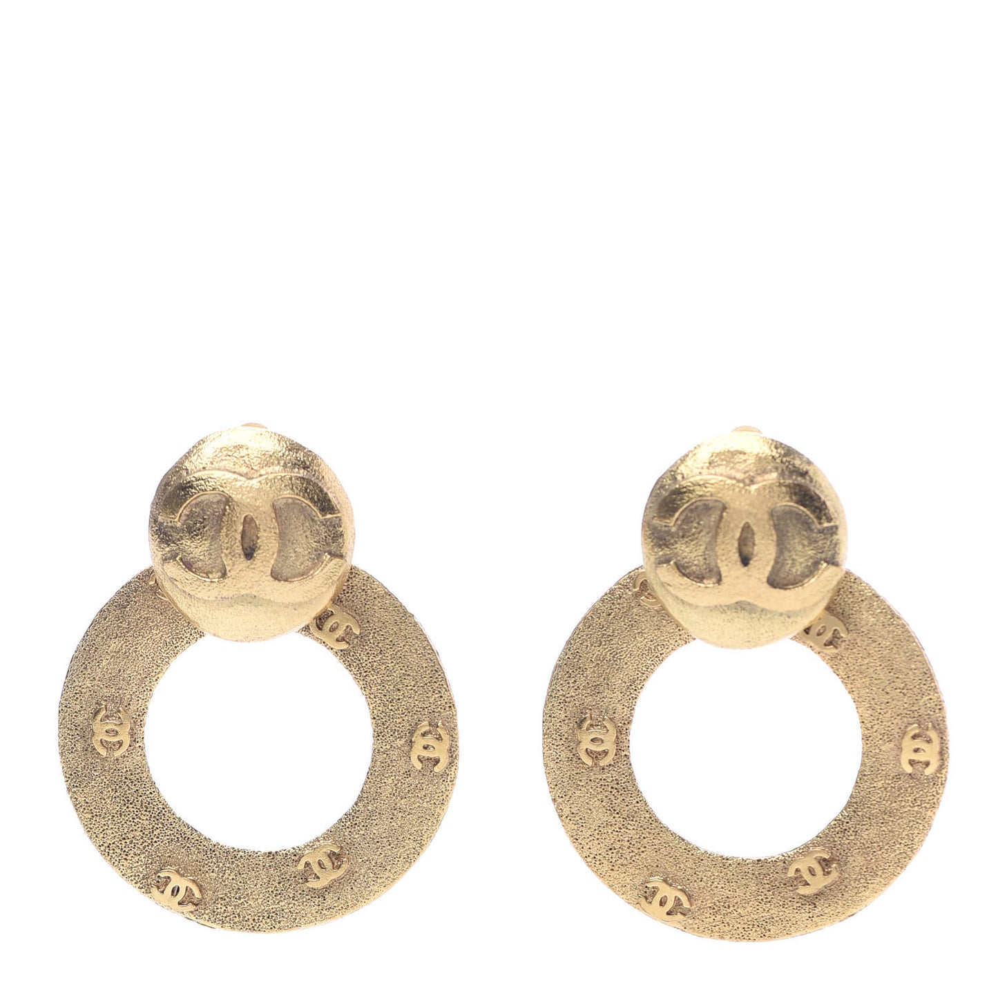 CC Hoop Clip On Earrings Gold