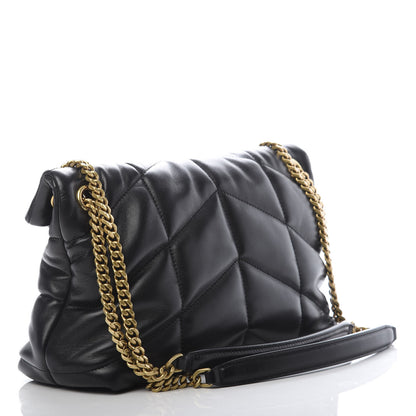 Saint Laurent Lambskin Quilted Small Loulou Puffer Monogram Chain Satchel Black 3 of 10