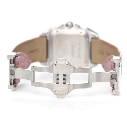 Cartier Stainless Steel Alligator 33mm Santos 100 Automatic Watch Pink 4 of 5
