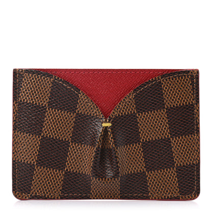 Louis Vuitton Damier Ebene Caissa Card Holder Cherry 1 of 7