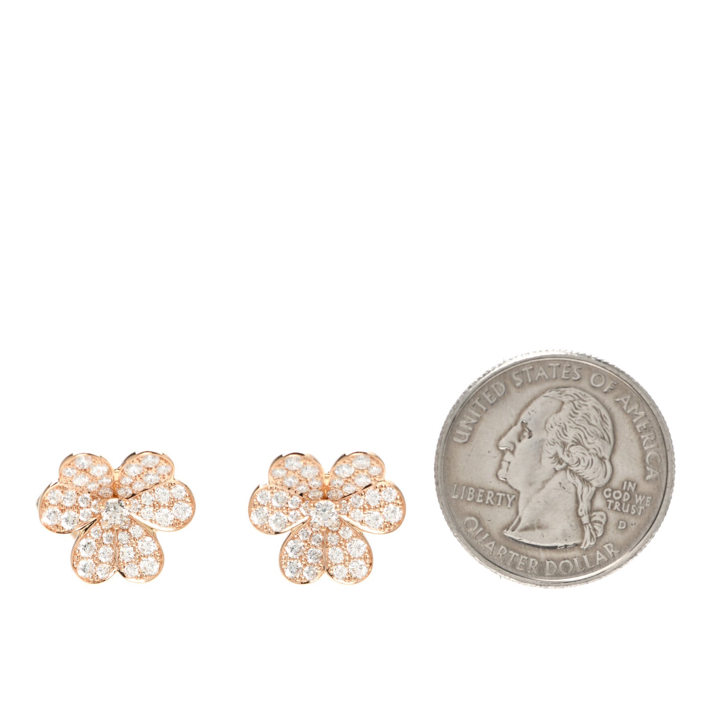 18K Rose Gold Diamond Small Frivole Pave Earrings