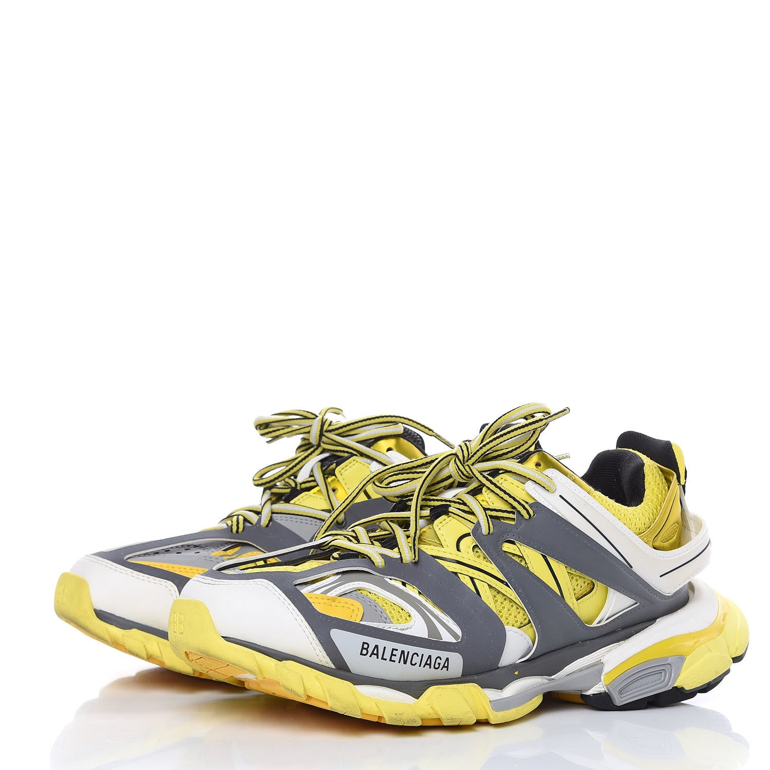 Balenciaga Mesh Nylon Mens Track Sneakers 41 Yellow Black White 3 of 10