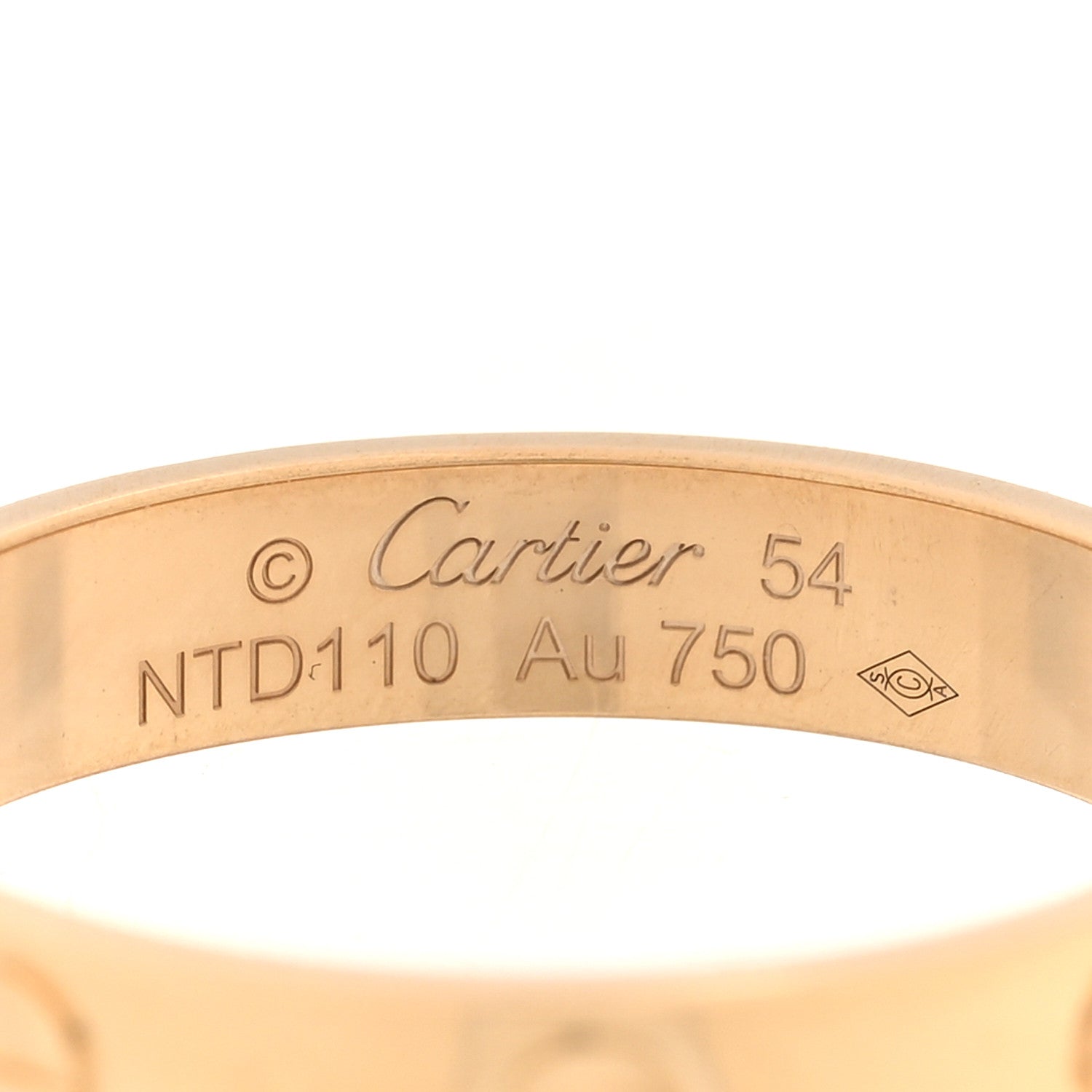 Cartier 18K Yellow Gold 3.5mm LOVE Wedding Band Ring 54 7 4 of 4