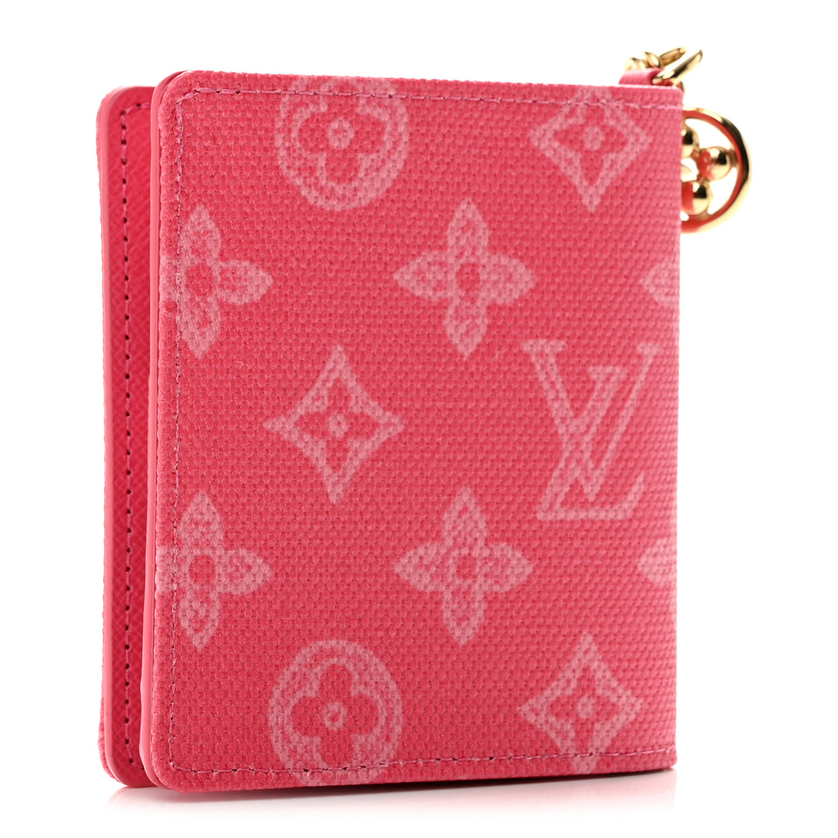 Monogram Origine LV Charms Pocket Wallet Rose Ruban