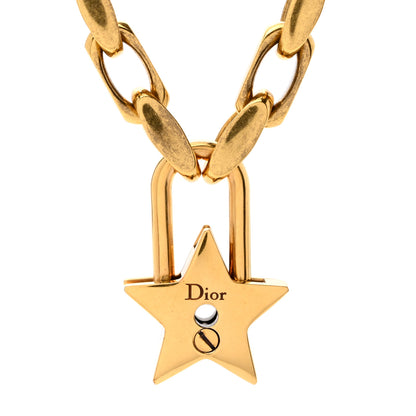 Christian Dior Metal Lucky Star Choker Necklace Aged Gold 3 of 4