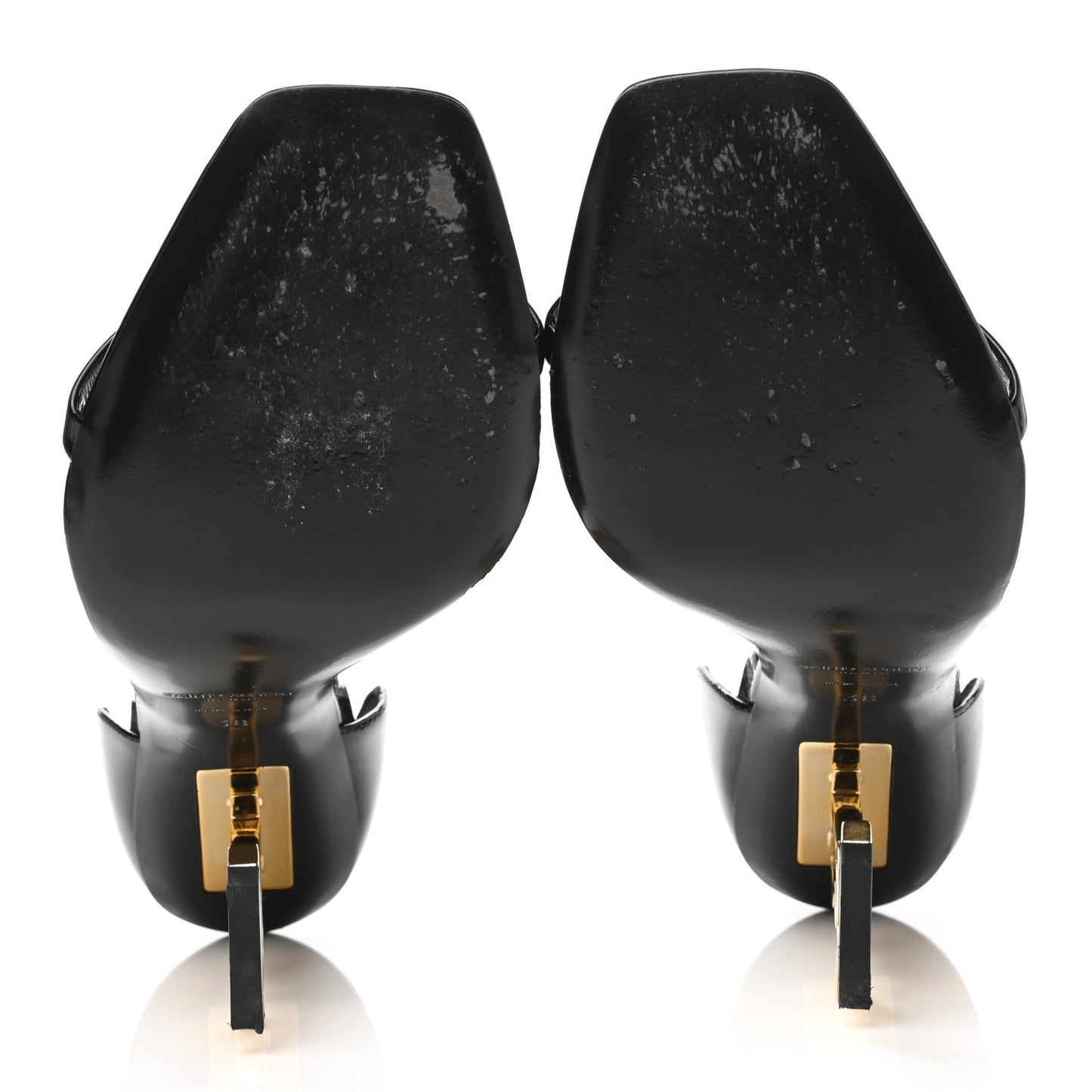 Patent Calfskin Opyum Sandals 38 Black